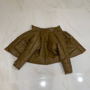 Brown Boohoo US Size 8 Leather Jacket